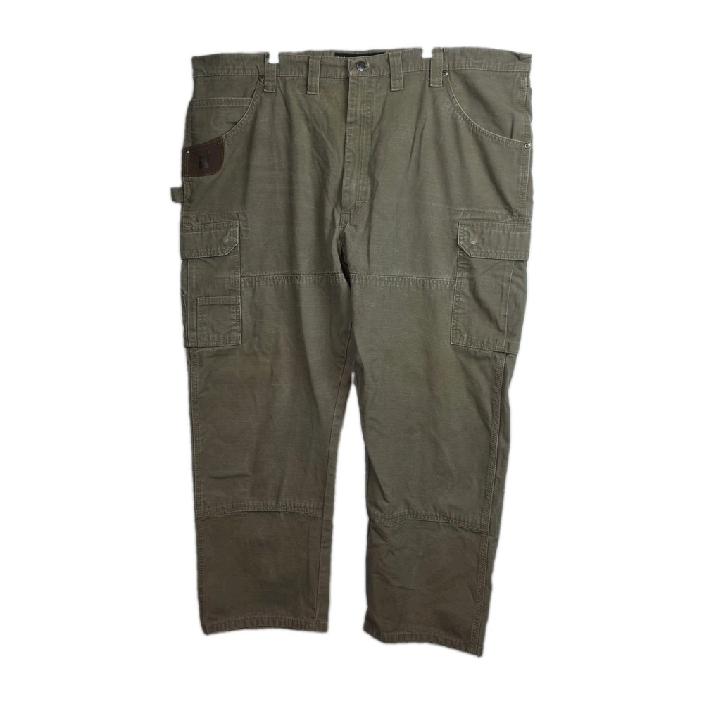 Wrangler Riggs Workwear Canvas Jeans Men's 44x30 Tan Straight Leg Side Pockets
